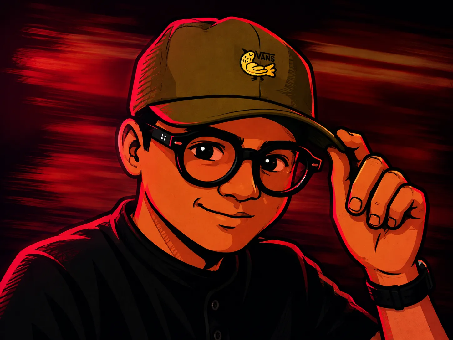 Caricature of Eliezer Rojas